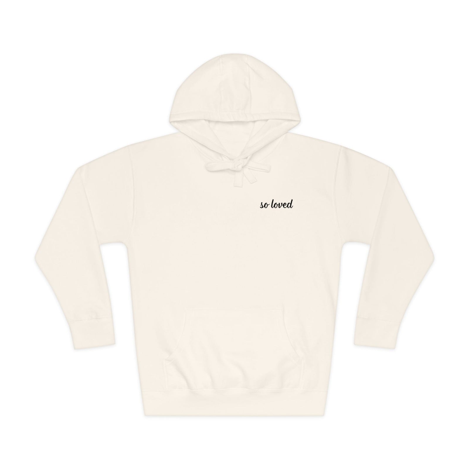 Light Colors Embroidered "So Loved" Unisex Hoodie Hoodie Printify S Bone 