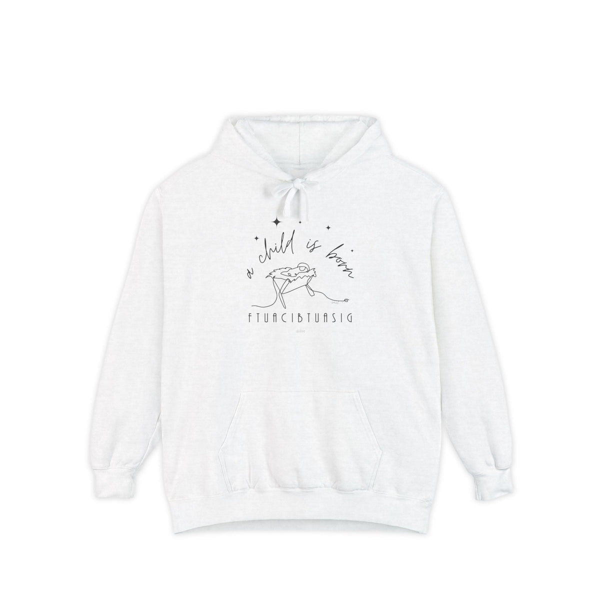 &quot;A Child is Born&quot; Unisex Comfort Colors™ Hoodie Hoodie Printify White XL 