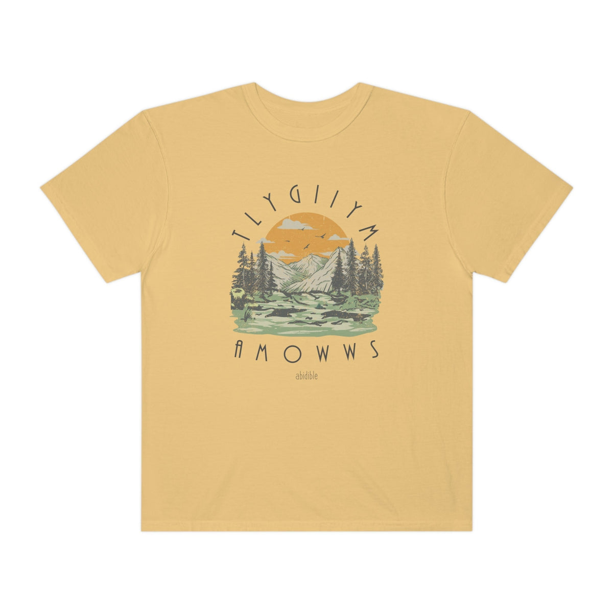 God is Mighty&quot; Unisex Comfort Colors T-Shirt T-Shirt Printify Mustard S 