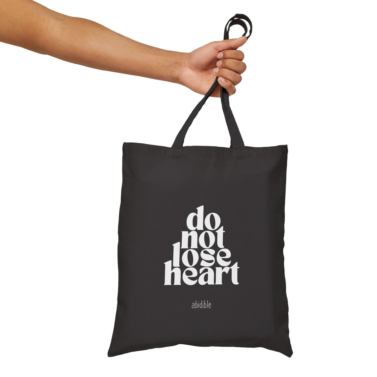 &quot;Jars of Clay - Do Not Lose Heart&quot; Cotton Canvas Tote Bag Bags Printify Black 15&quot; x 16&quot; 