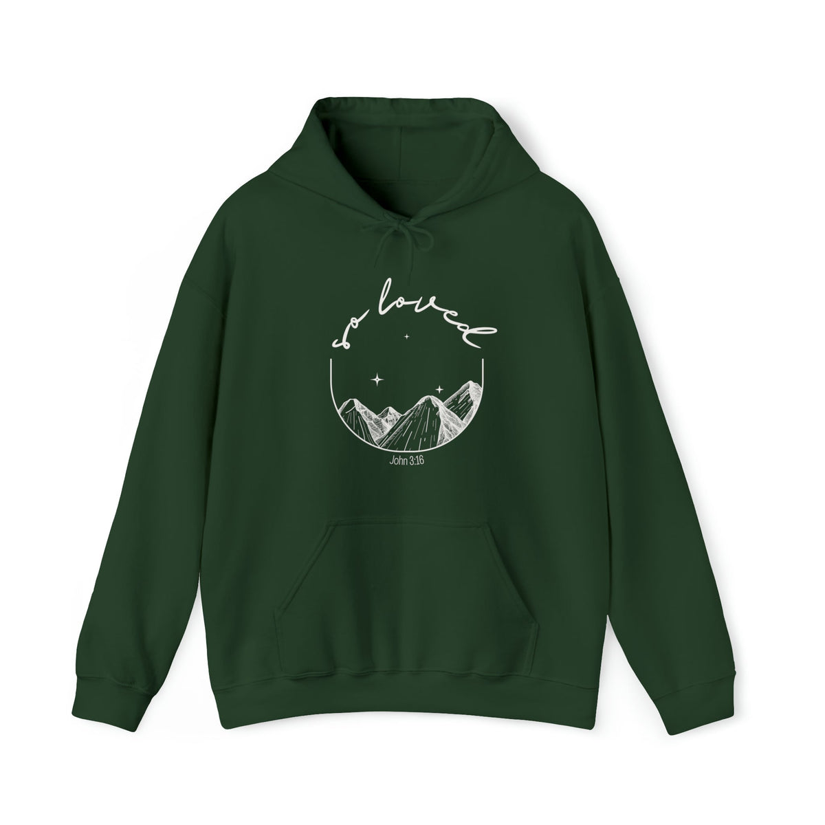 &quot;So Loved&quot; Unisex Heavy Blend™ Hooded Sweatshirt Hoodie Printify Forest Green S 