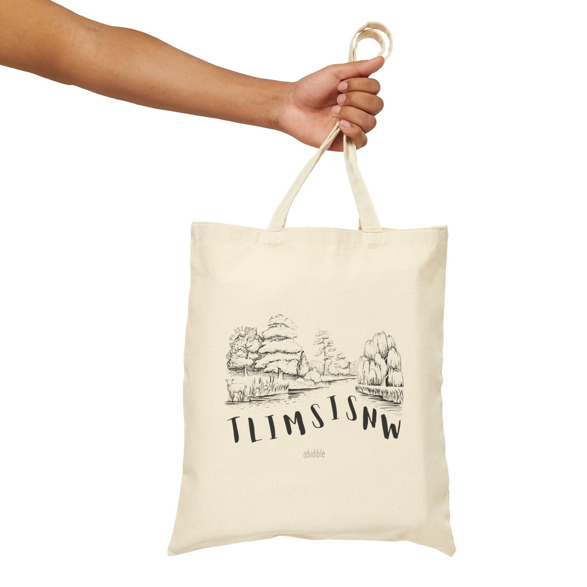 Psalm 23 Cotton Canvas Tote Bag Bags Printify Natural 15" x 16" 