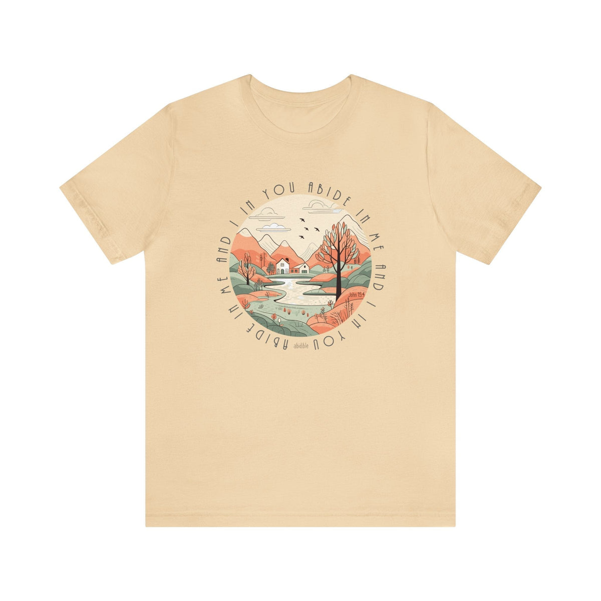 &quot;Abide in Me&quot; Bella + Canvas Unisex Short Sleeve Tee T-Shirt Printify Soft Cream S 