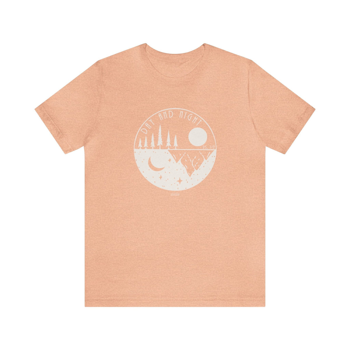 &quot;Day and Night&quot; Bella + Canvas Unisex Short Sleeve Tee T-Shirt Printify Heather Peach S 