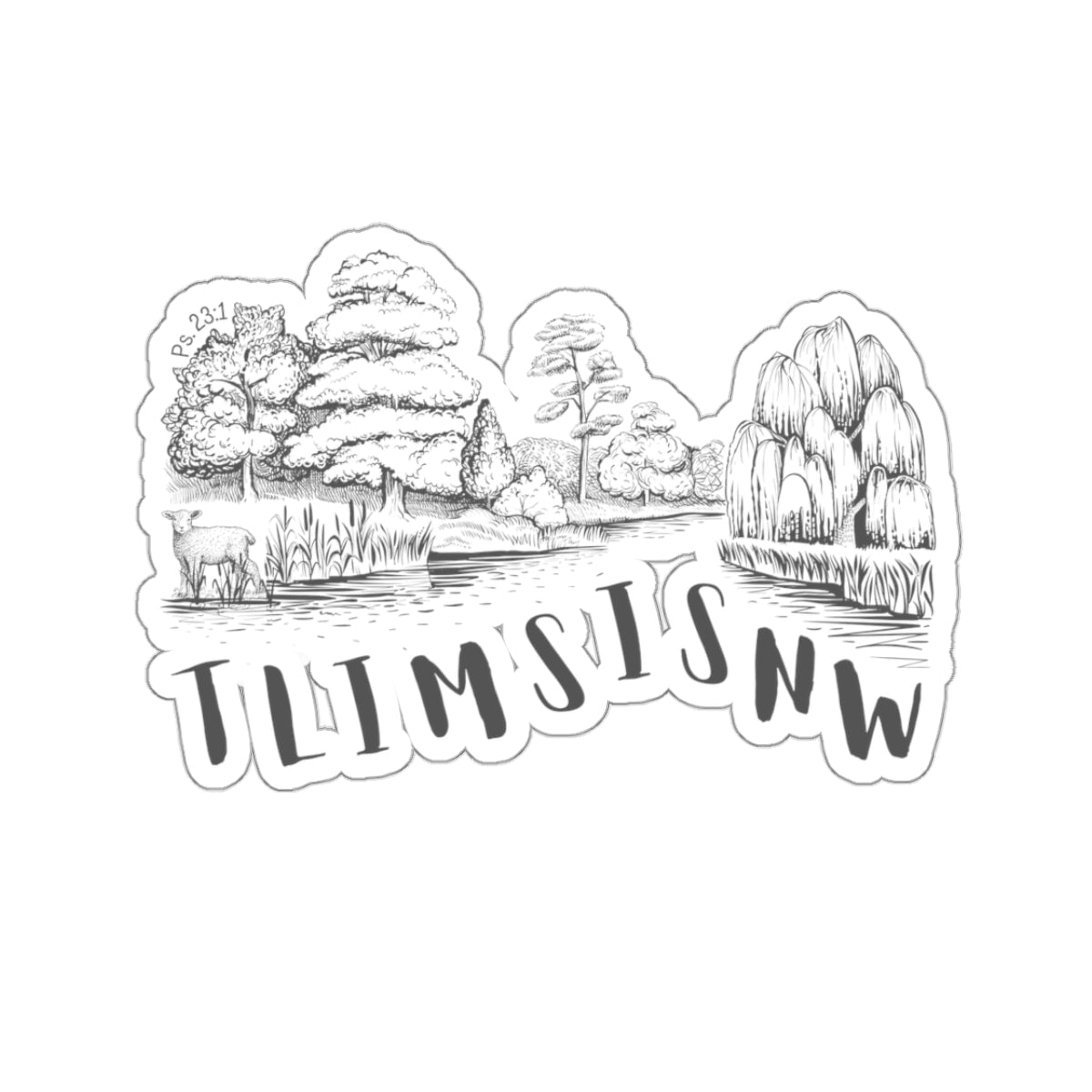 Psalm 23 Kiss-Cut Stickers Paper products Printify 