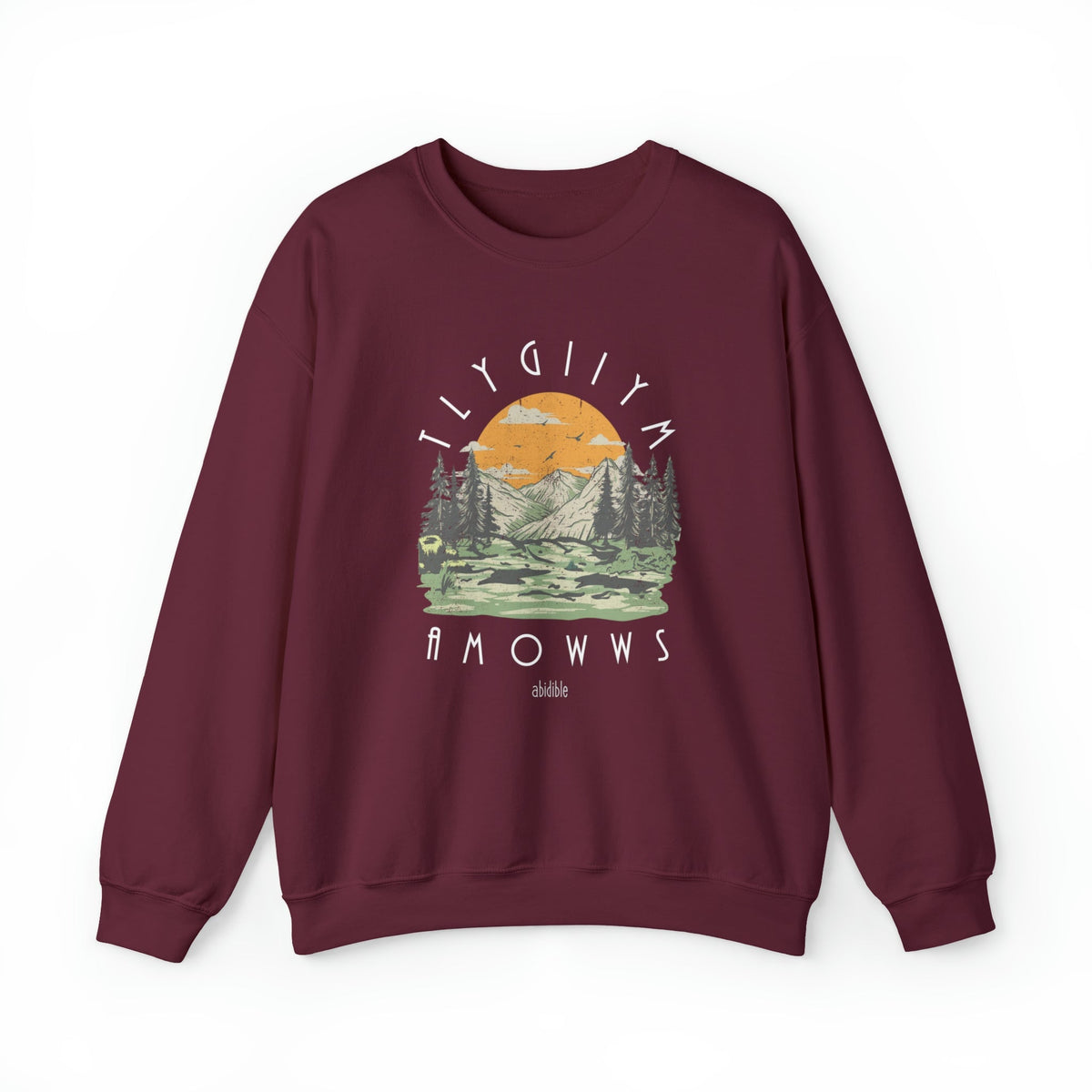 &quot;God is Mighty&quot; Unisex Heavy Blend™ Crewneck Sweatshirt Sweatshirt Printify S Maroon 