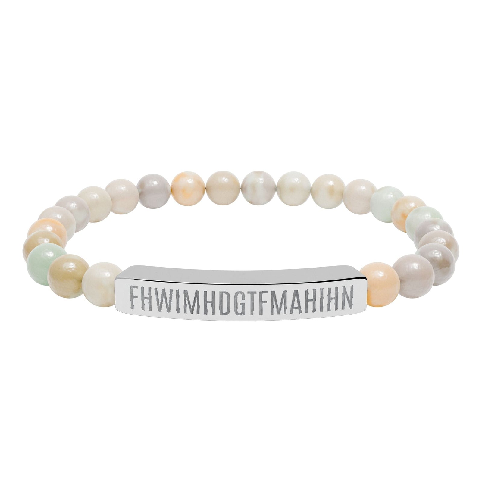 Mary's Song Bracelet - "He Who is Mighty Has Done Great Things for Me" Accessories Printify Stainless Steel (No coating) Amazonite One Size