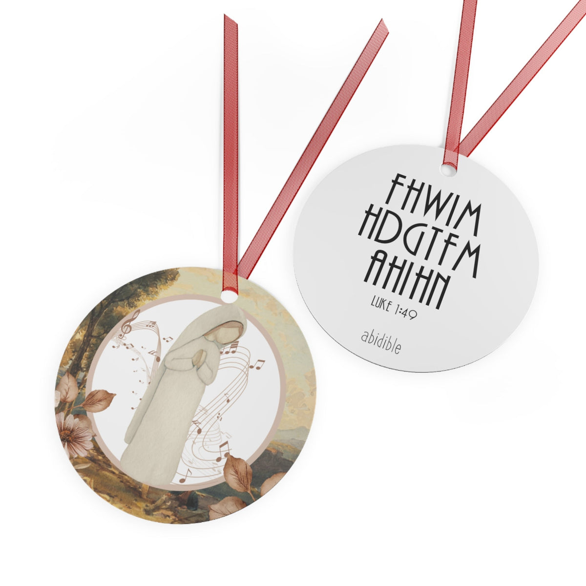 DAY 7 | Abidible Mary&#39;s Song Metal Christmas Ornament (Collect All 6) Home Decor Printify 