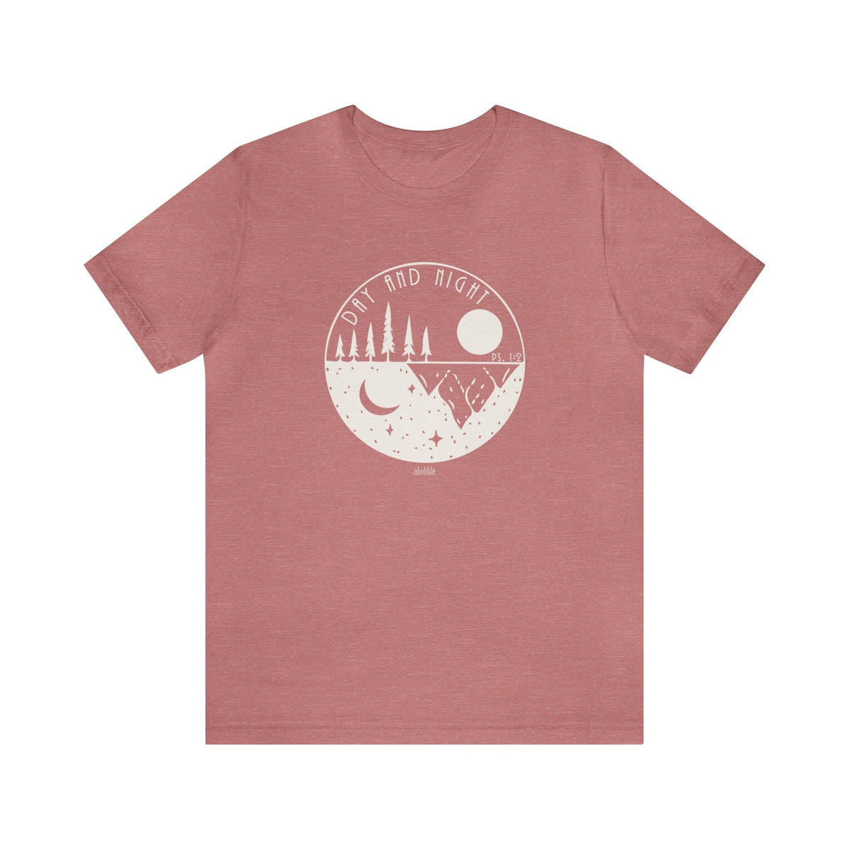 &quot;Day and Night&quot; Bella + Canvas Unisex Short Sleeve Tee T-Shirt Printify Heather Mauve S 