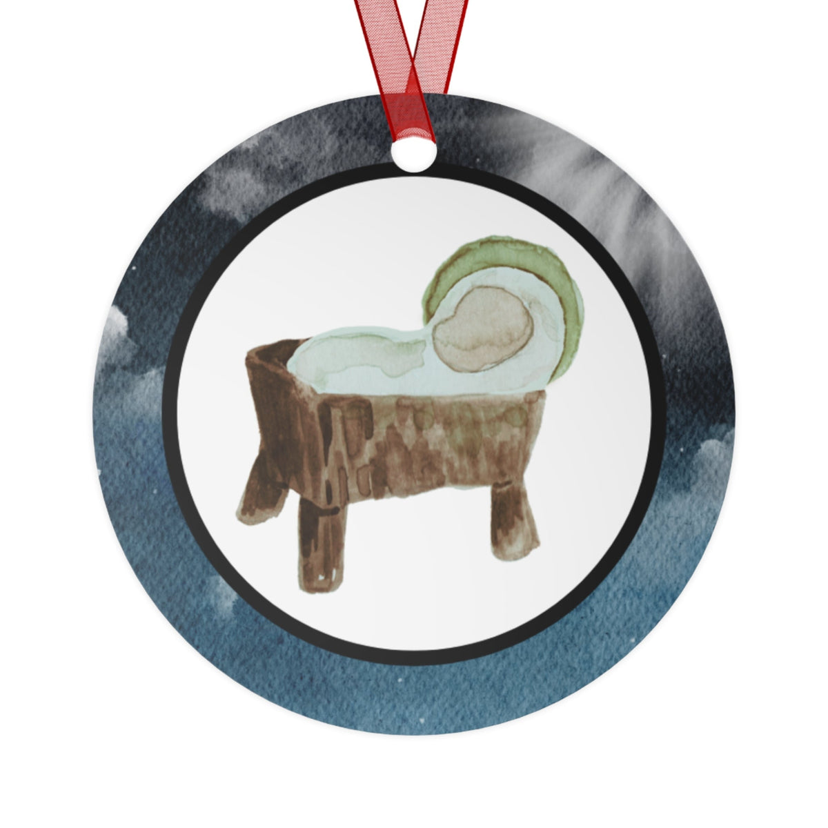 DAY 7 | Abidible A Child is Born Metal Christmas Ornament (Collect All 6) Home Decor Printify Round One Size 