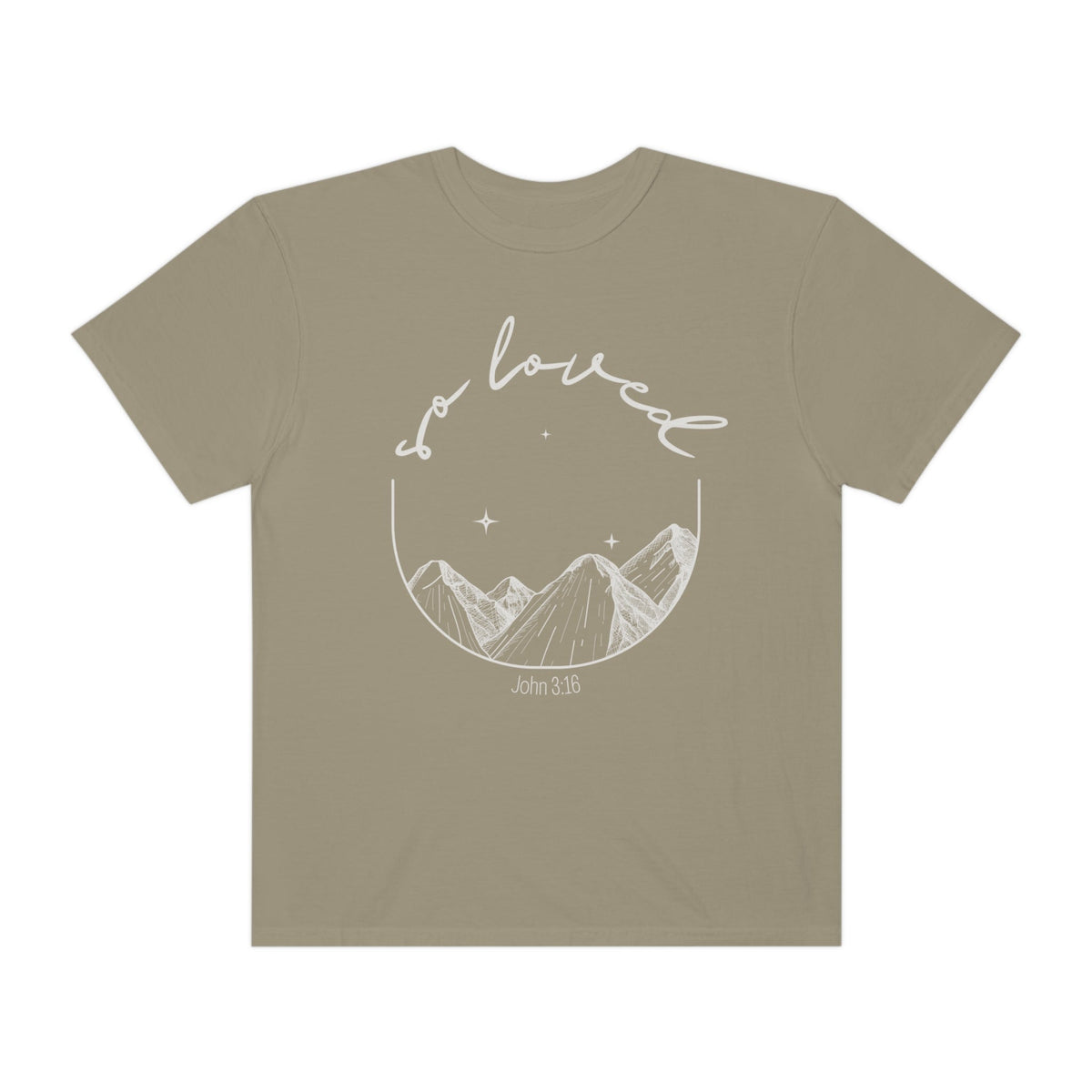 TRIAL RUN | &quot;So Loved&quot; Unisex Comfort Colors T-Shirt T-Shirt Printify Khaki S 