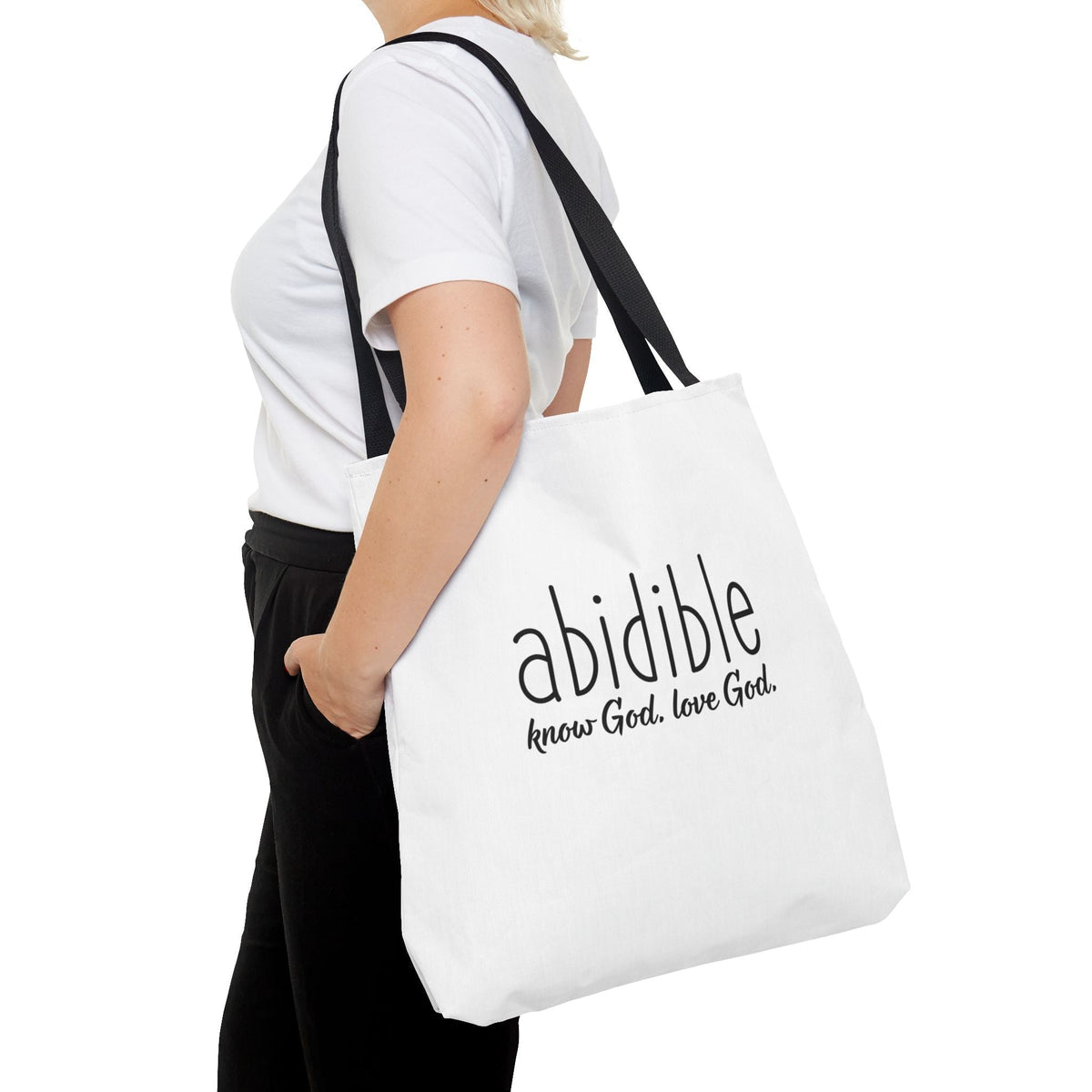 Abidible Bible Tote Bags Printify 18&quot; × 18&#39;&#39; Black 