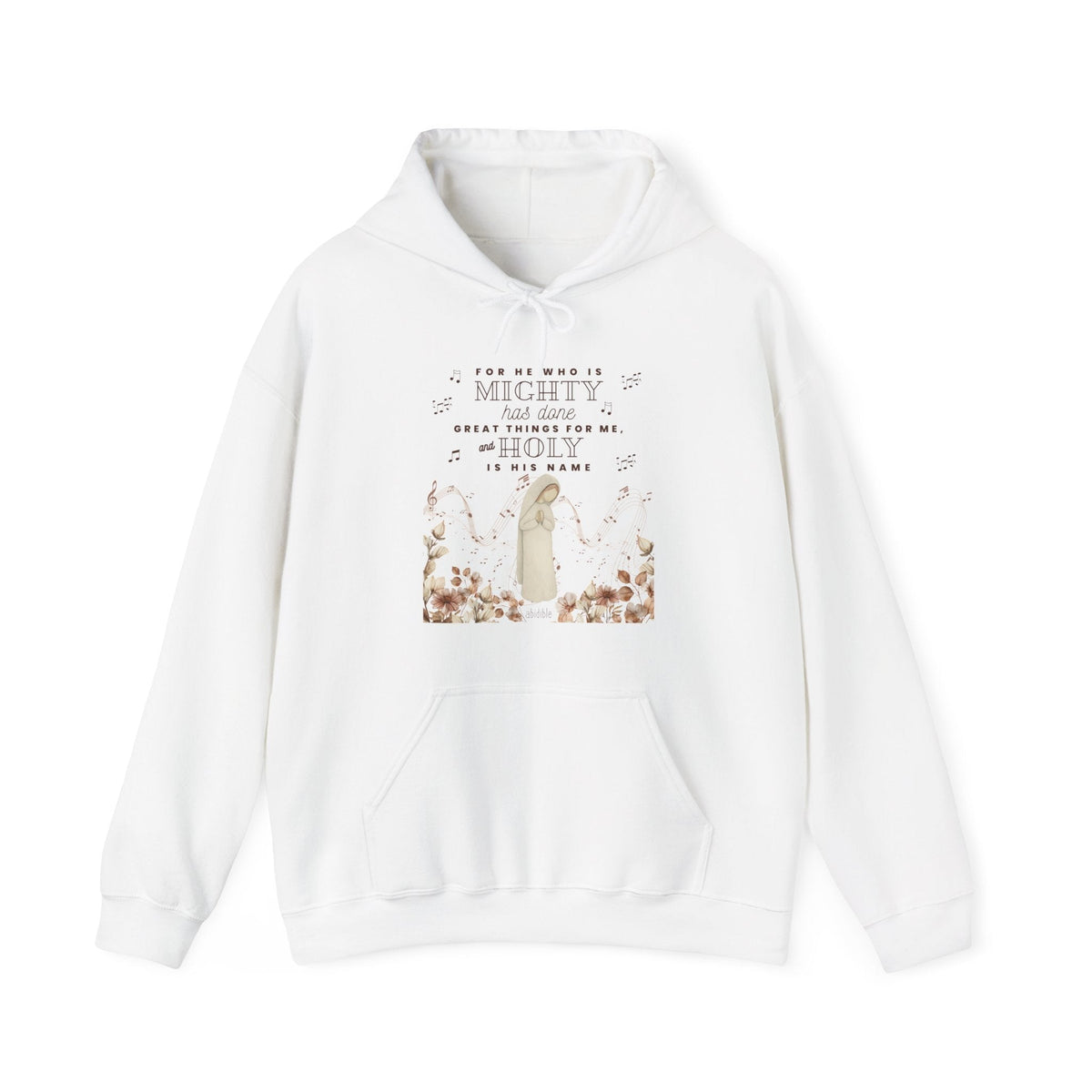 DAY 5 | Mary&#39;s Song &quot;He Who is Mighty&quot; Gildan Heavy Blend™ Hoodie Hoodie Printify White S 