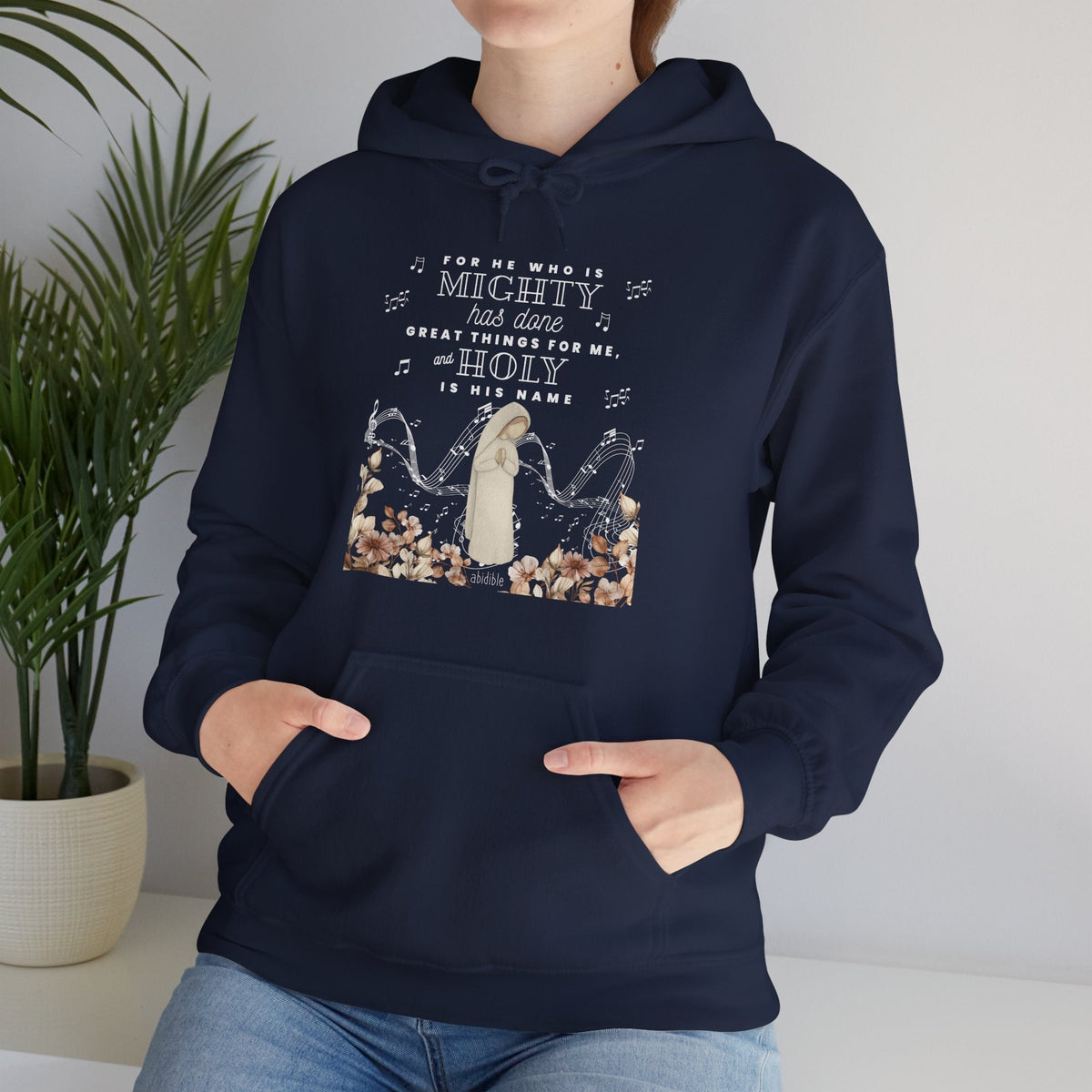 DAY 5 | Mary&#39;s Song &quot;He Who is Mighty&quot; Gildan Heavy Blend™ Hoodie Hoodie Printify Navy S 