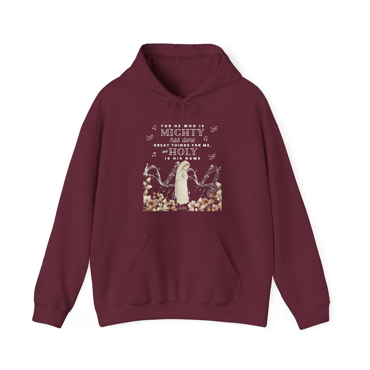 DAY 5 | Mary&#39;s Song &quot;He Who is Mighty&quot; Gildan Heavy Blend™ Hoodie Hoodie Printify Maroon S 