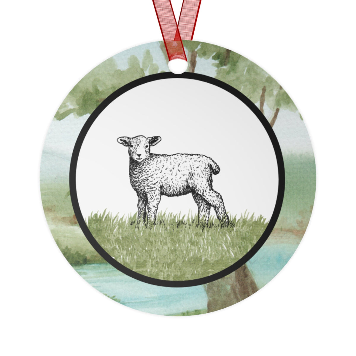 DAY 7 | Abidible Psalm 23 Metal Christmas Ornament (Collect All 6) Home Decor Printify Round One Size 