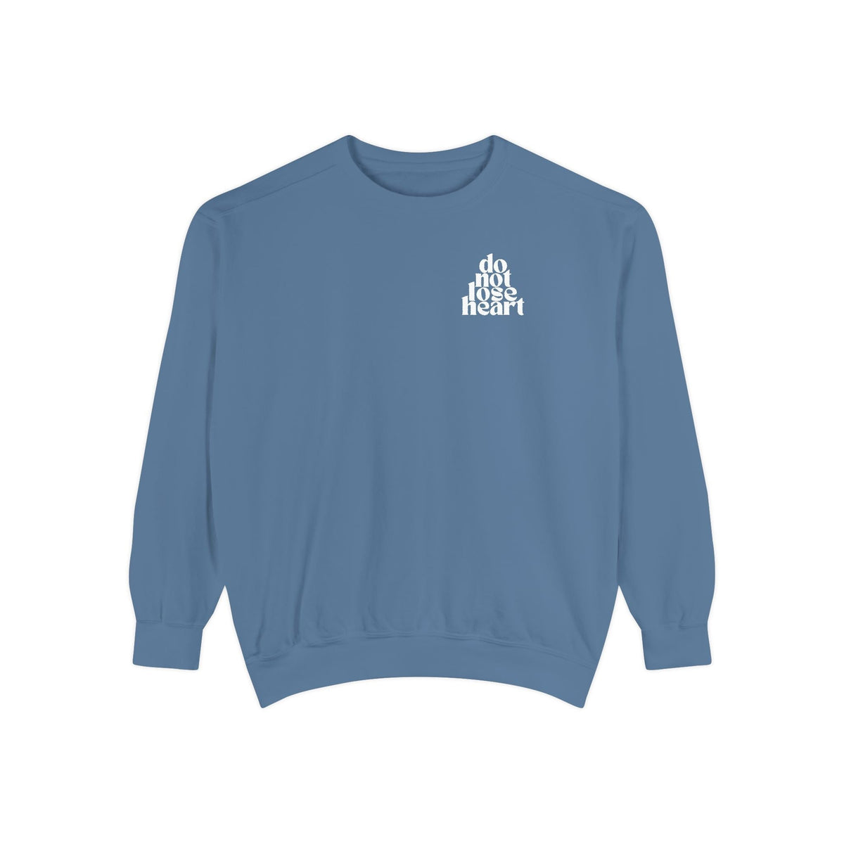 &quot;Jars of Clay - Do Not Lose Heart&quot; Unisex Comfort Colors™ Crewneck Sweatshirt Printify Blue Jean S 