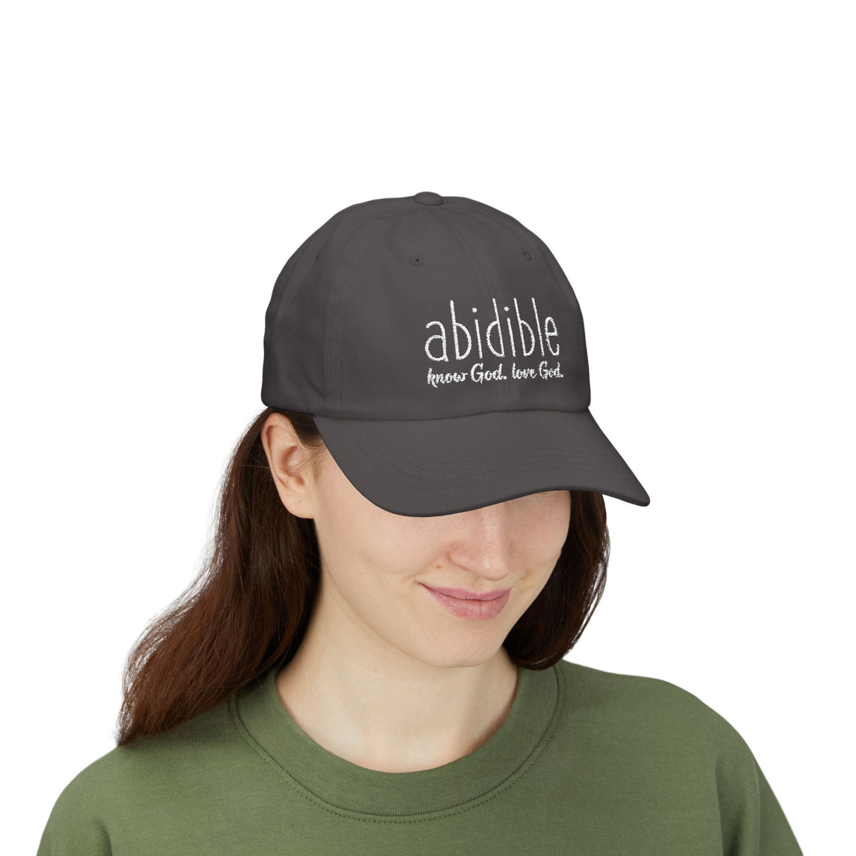 Abidible Dad Cap - &quot;Abidible: Fear God, Love God&quot; Embroidered Baseball Hat Hats Printify 