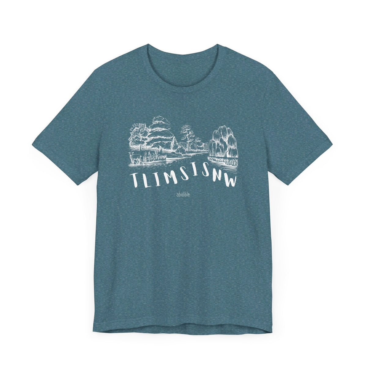 &quot;Psalm 23&quot; Unisex Unisex Bella + Canvas™ T-Shirt T-Shirt Printify Heather Deep Teal XS 