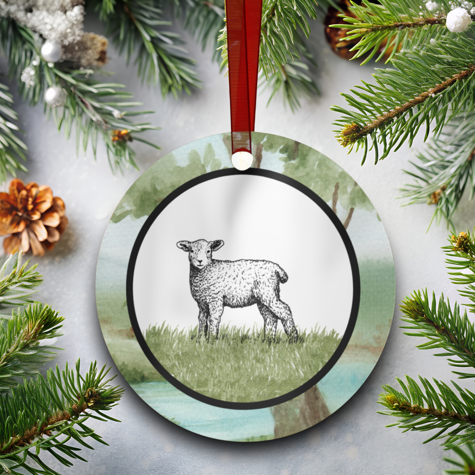 DAY 7 | Abidible Psalm 23 Metal Christmas Ornament (Collect All 6) Home Decor Printify 