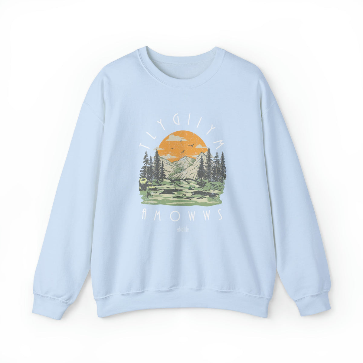 &quot;God is Mighty&quot; Unisex Heavy Blend™ Crewneck Sweatshirt Sweatshirt Printify S Light Blue 