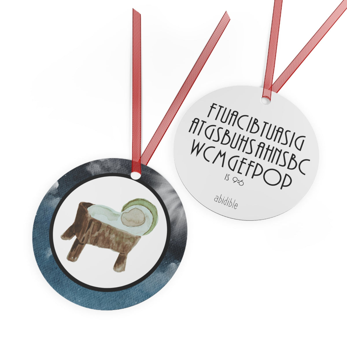 DAY 7 | Abidible A Child is Born Metal Christmas Ornament (Collect All 6) Home Decor Printify 