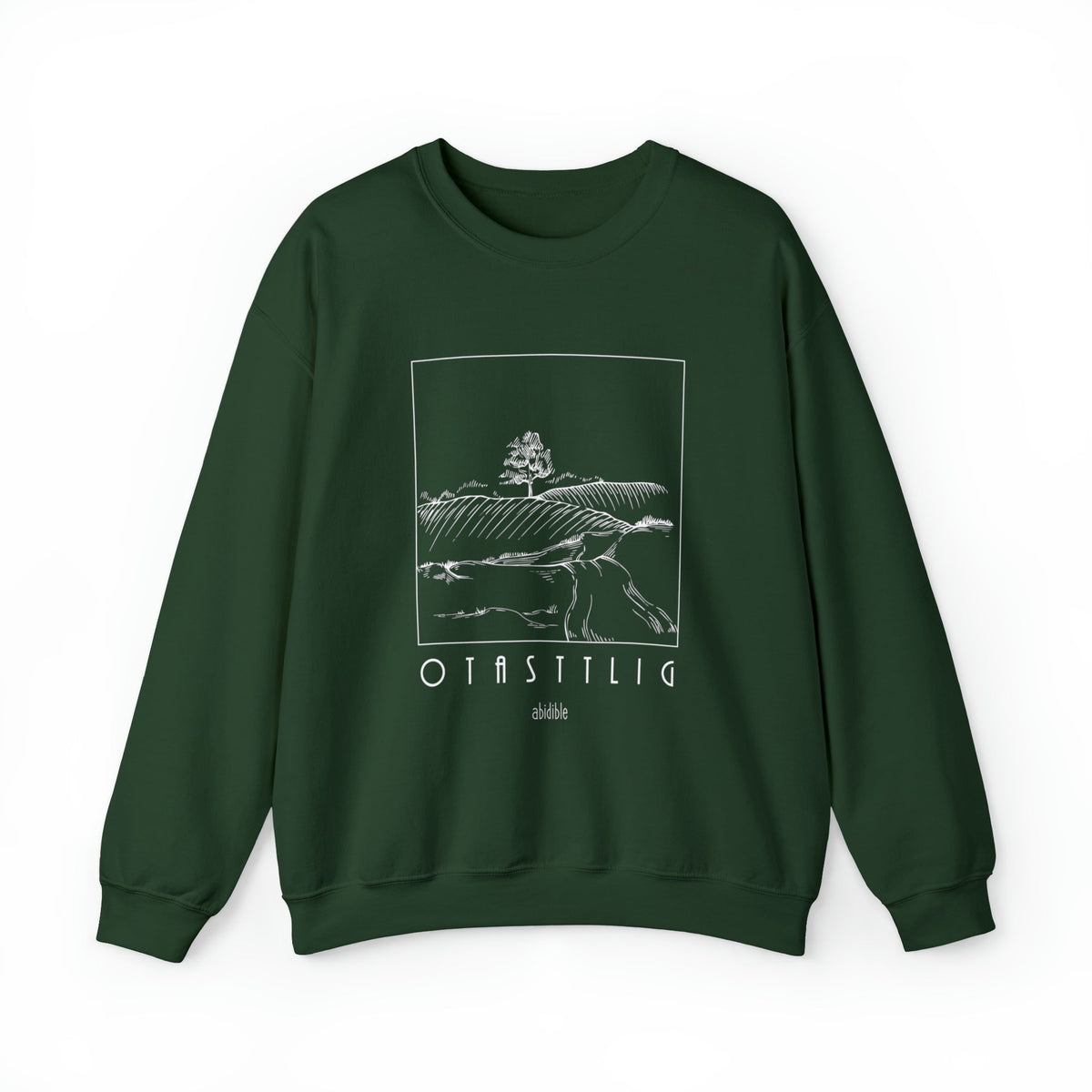 &quot;God is Good&quot; Unisex Heavy Blend™ Crewneck Sweatshirt Sweatshirt Printify L Forest Green 