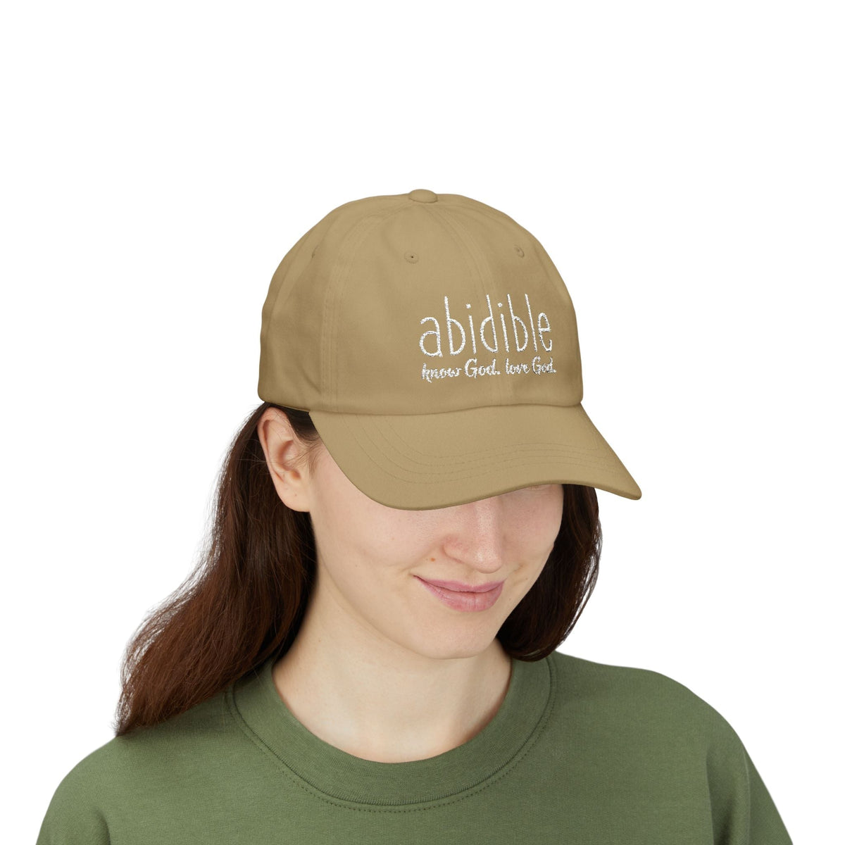 Abidible Dad Cap - &quot;Abidible: Fear God, Love God&quot; Embroidered Baseball Hat Hats Printify 