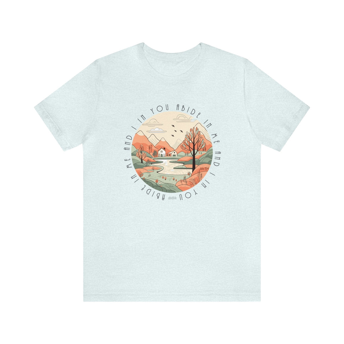 &quot;Abide in Me&quot; Bella + Canvas Unisex Short Sleeve Tee T-Shirt Printify Heather Ice Blue S 