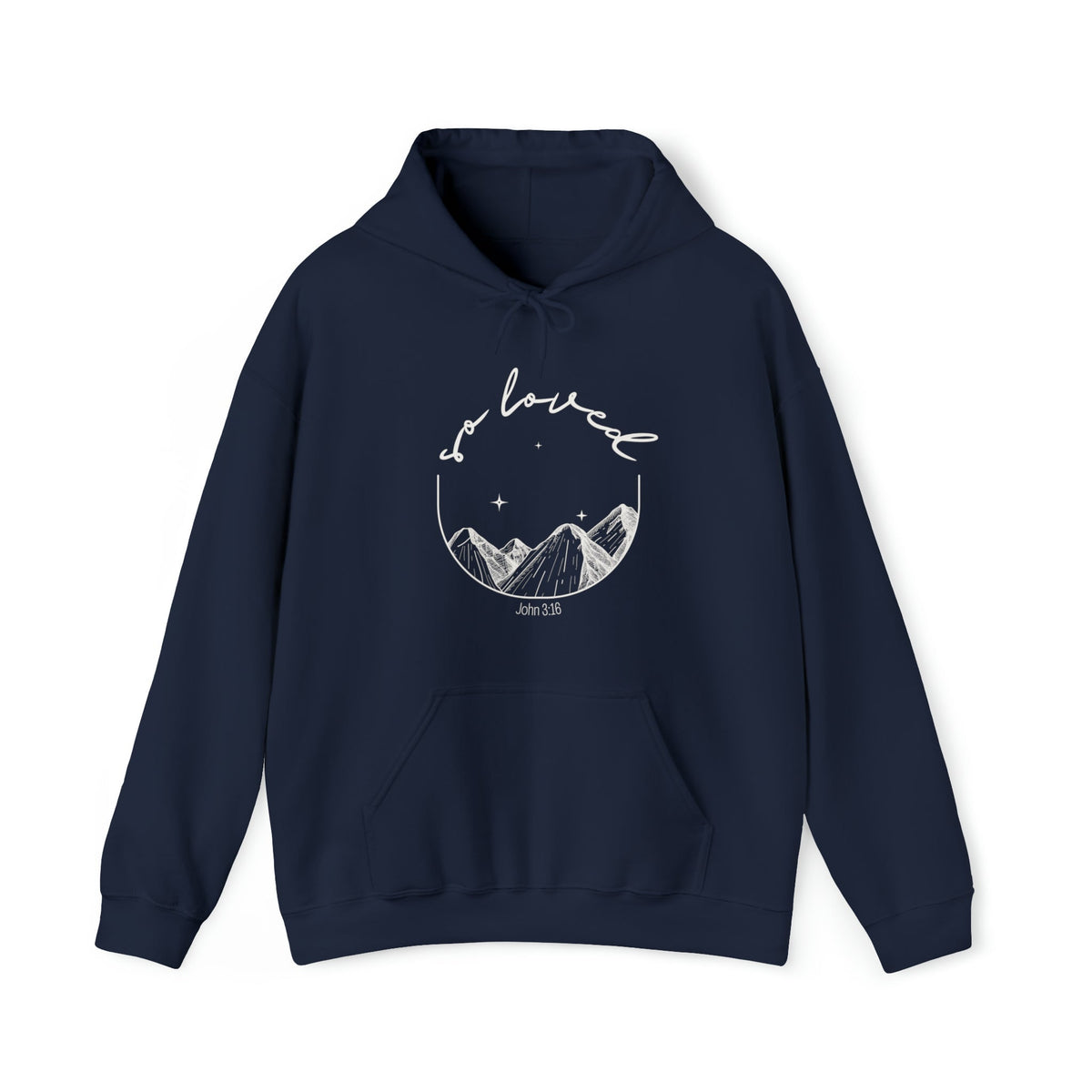 &quot;So Loved&quot; Unisex Heavy Blend™ Hooded Sweatshirt Hoodie Printify Navy S 