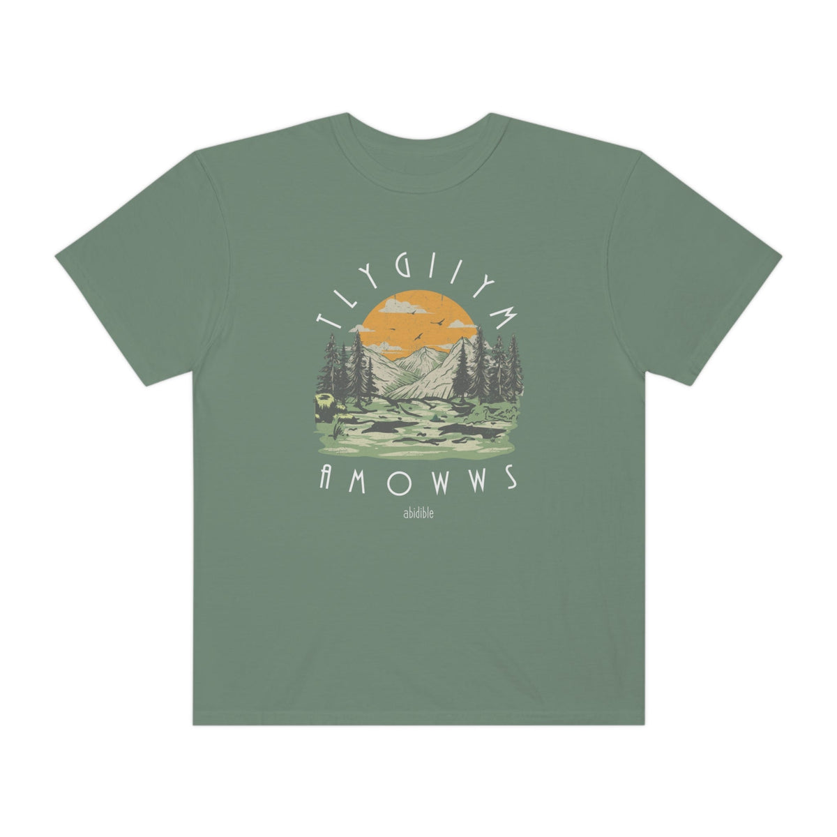 God is Mighty&quot; Unisex Comfort Colors T-Shirt T-Shirt Printify Moss S 