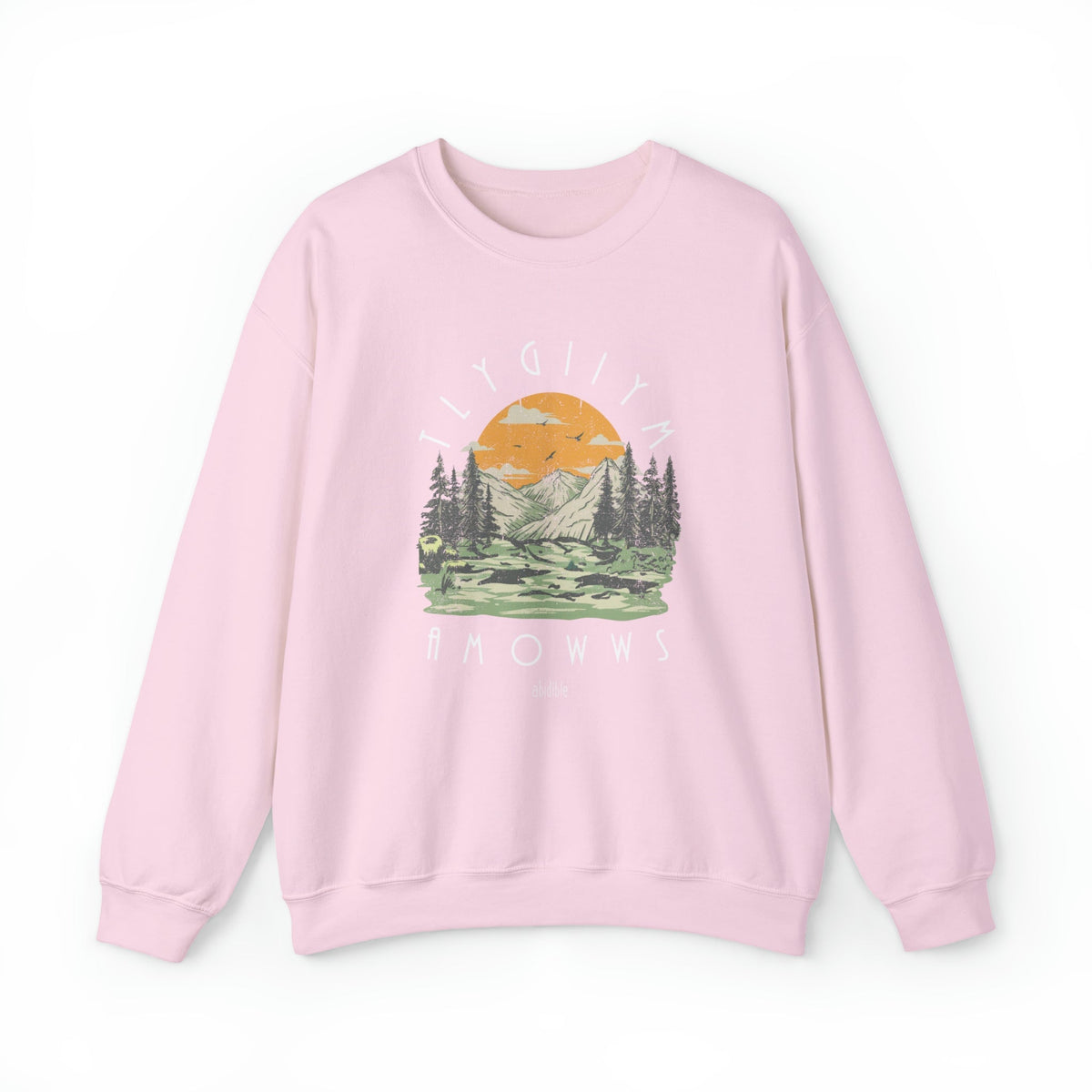 &quot;God is Mighty&quot; Unisex Heavy Blend™ Crewneck Sweatshirt Sweatshirt Printify S Light Pink 