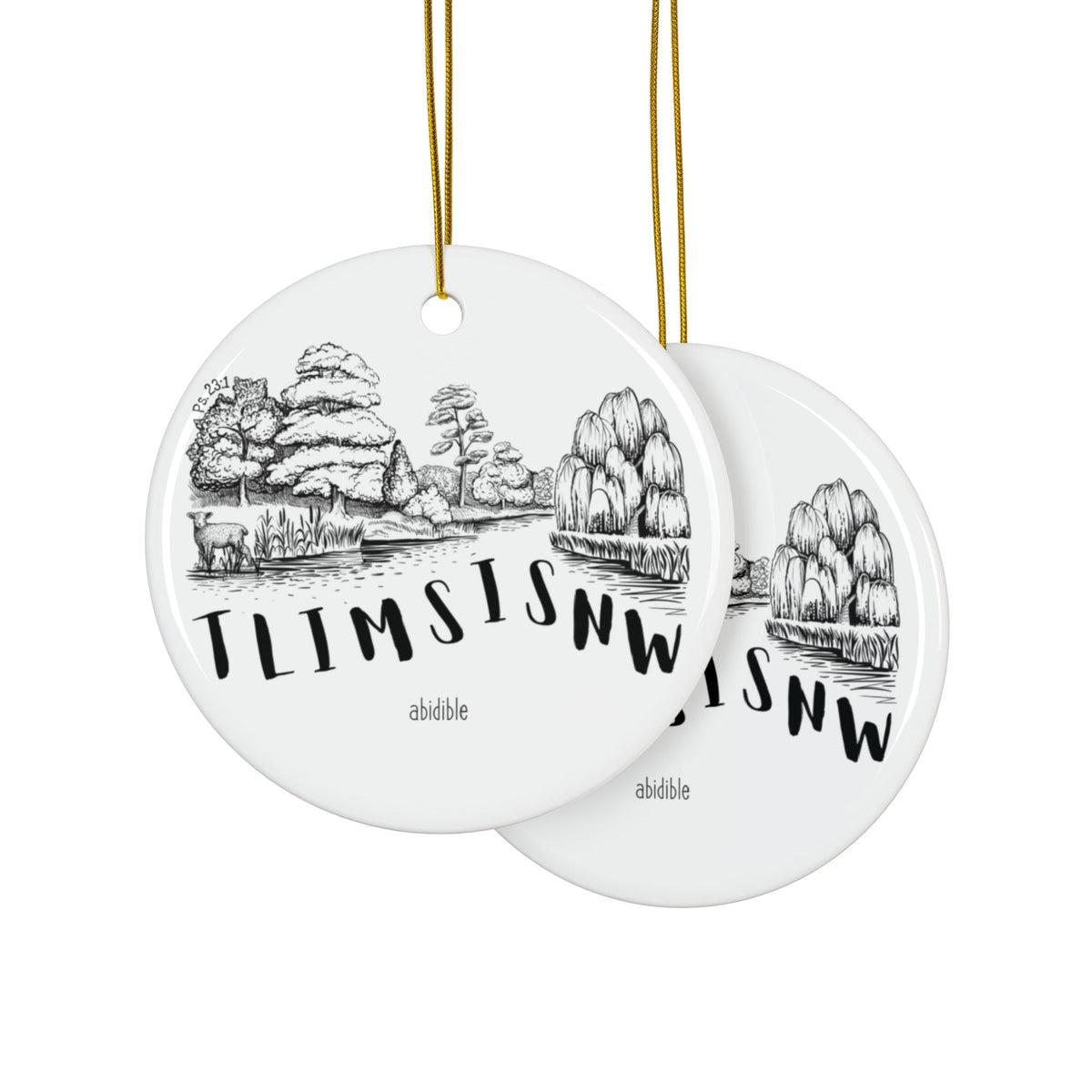 Psalm 23 Ceramic Ornaments, 2-Side Print, (1pc, 3pcs, 5pcs, 10pcs) Home Decor Printify 