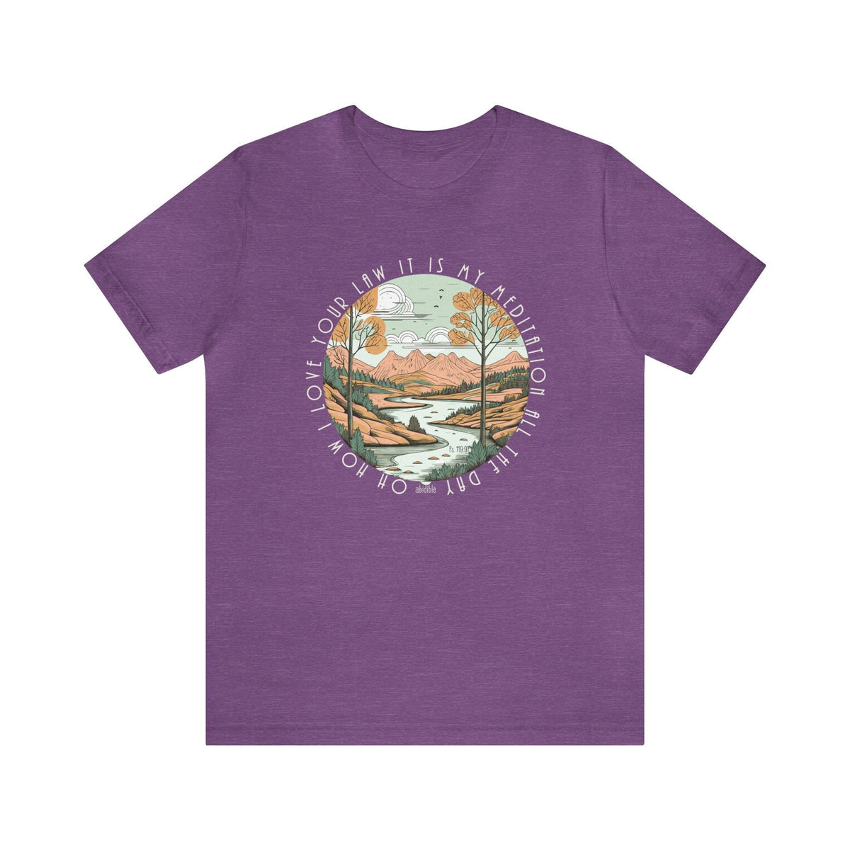 &quot;I Love Your Law&quot; Bella + Canvas Unisex Short Sleeve Tee T-Shirt Printify Heather Team Purple S 