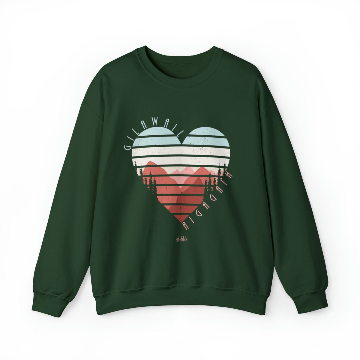 &quot;God is Love&quot; Unisex Heavy Blend™ Crewneck Sweatshirt Sweatshirt Printify S Forest Green 