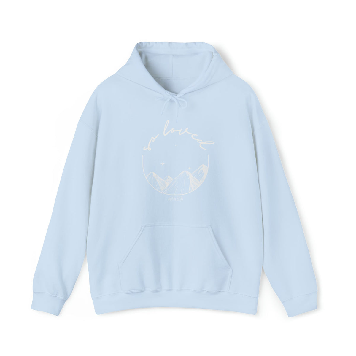 &quot;So Loved&quot; Unisex Heavy Blend™ Hooded Sweatshirt Hoodie Printify Light Blue S 