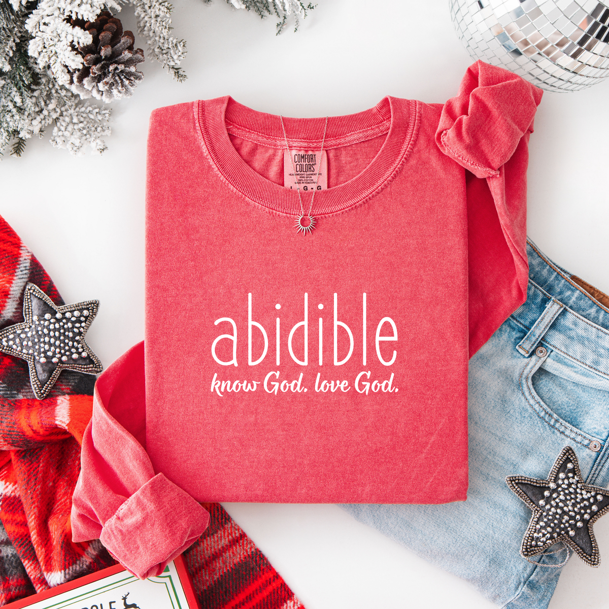 DAY 4 | Abidible Long-Sleeve Comfort Colors Tee — &quot;Know God. Love God.&quot; Long-sleeve Printify 