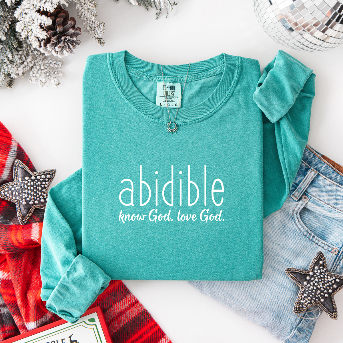 DAY 4 | Abidible Long-Sleeve Comfort Colors Tee — &quot;Know God. Love God.&quot; Long-sleeve Printify 