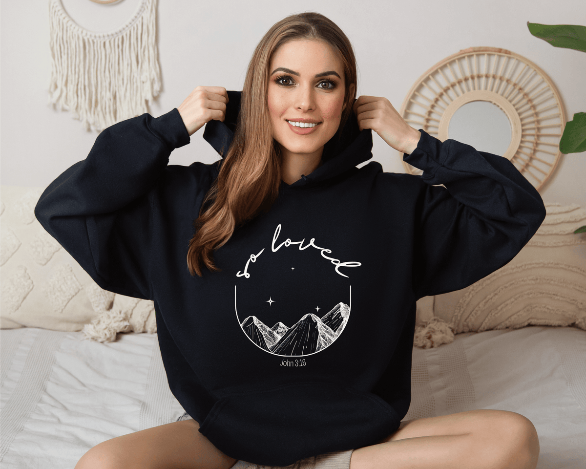 &quot;So Loved&quot; Unisex Heavy Blend™ Hooded Sweatshirt Hoodie Printify 