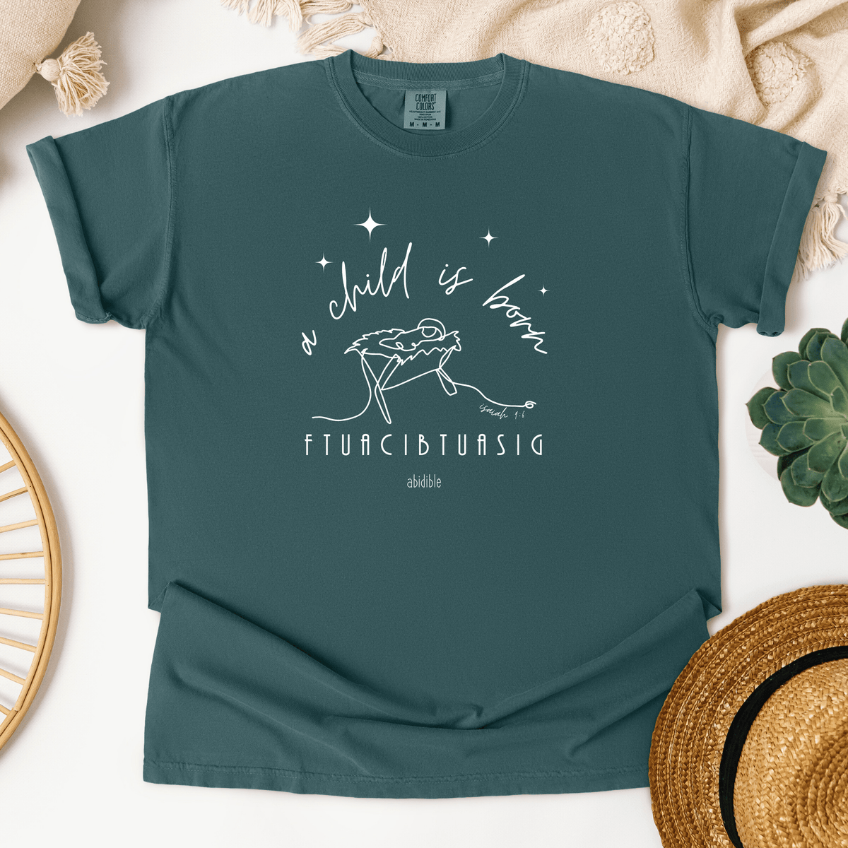 &quot;A Child is Born&quot; Unisex Comfort Colors™ T-Shirt T-Shirt Printify 