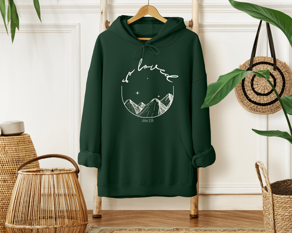 &quot;So Loved&quot; Unisex Heavy Blend™ Hooded Sweatshirt Hoodie Printify 