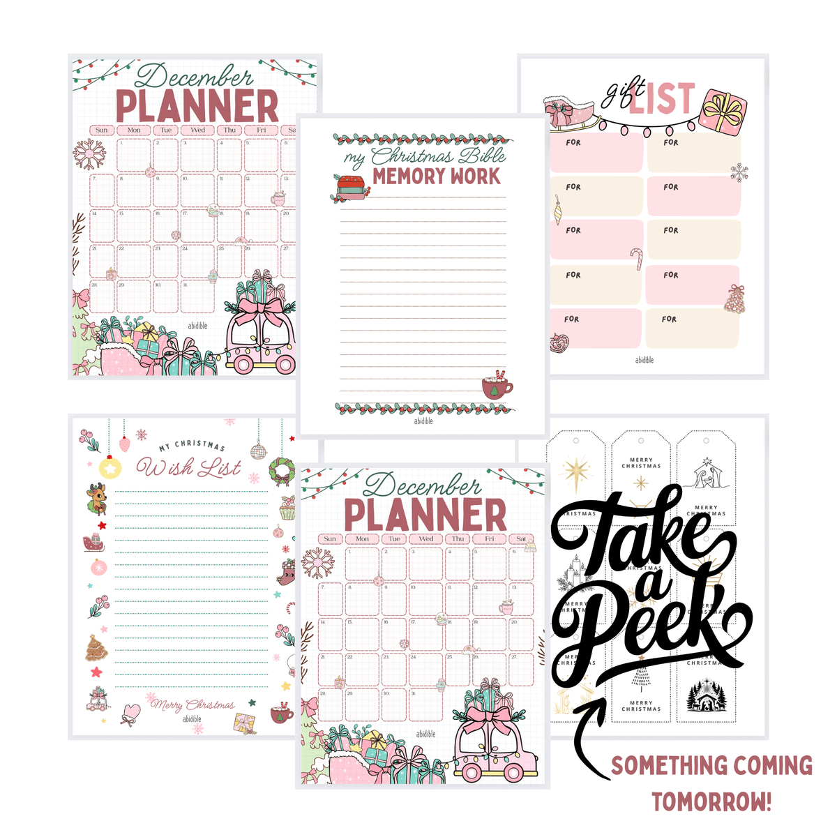 DAY 1 (FREEBIE) Abidible Free Christmas Planning Printables abidible 