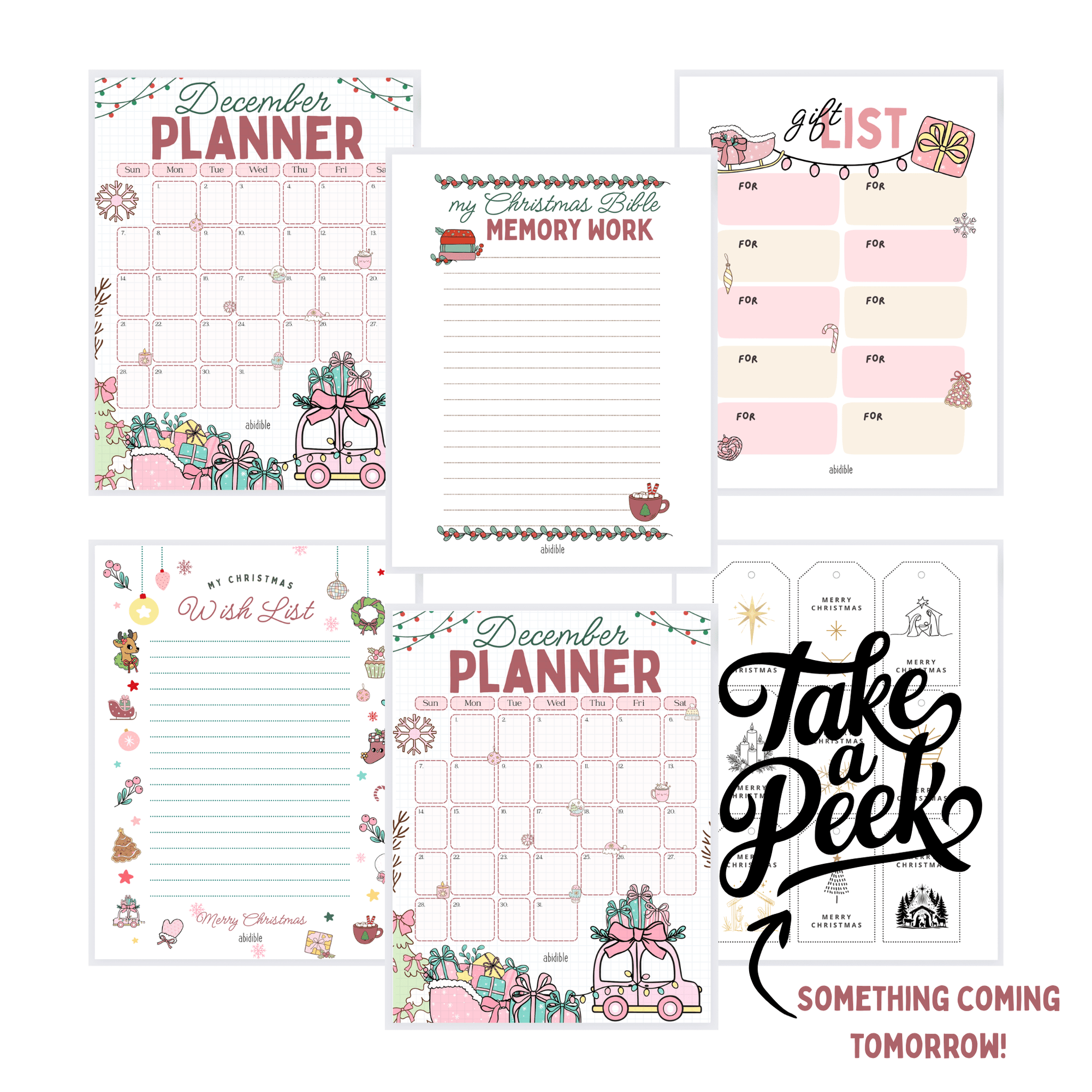 DAY 1 (FREEBIE) Abidible Free Christmas Planning Printables abidible 