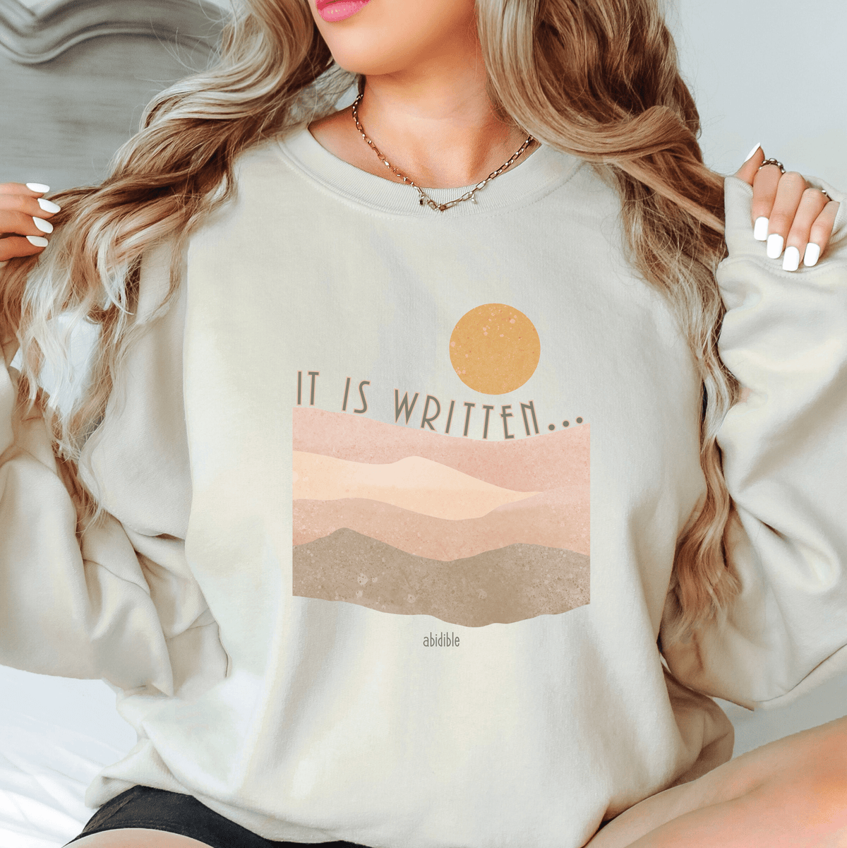 'It Is Written' Unisex Heavy Blend™ Crewneck (Verses Lettered on Sleeve) Sweatshirt Printify 