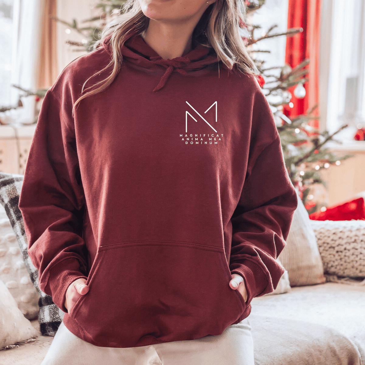 Mary&#39;s Song Embroidered &quot;Magnificat&quot; Unisex Hoodie Hoodie Printify 