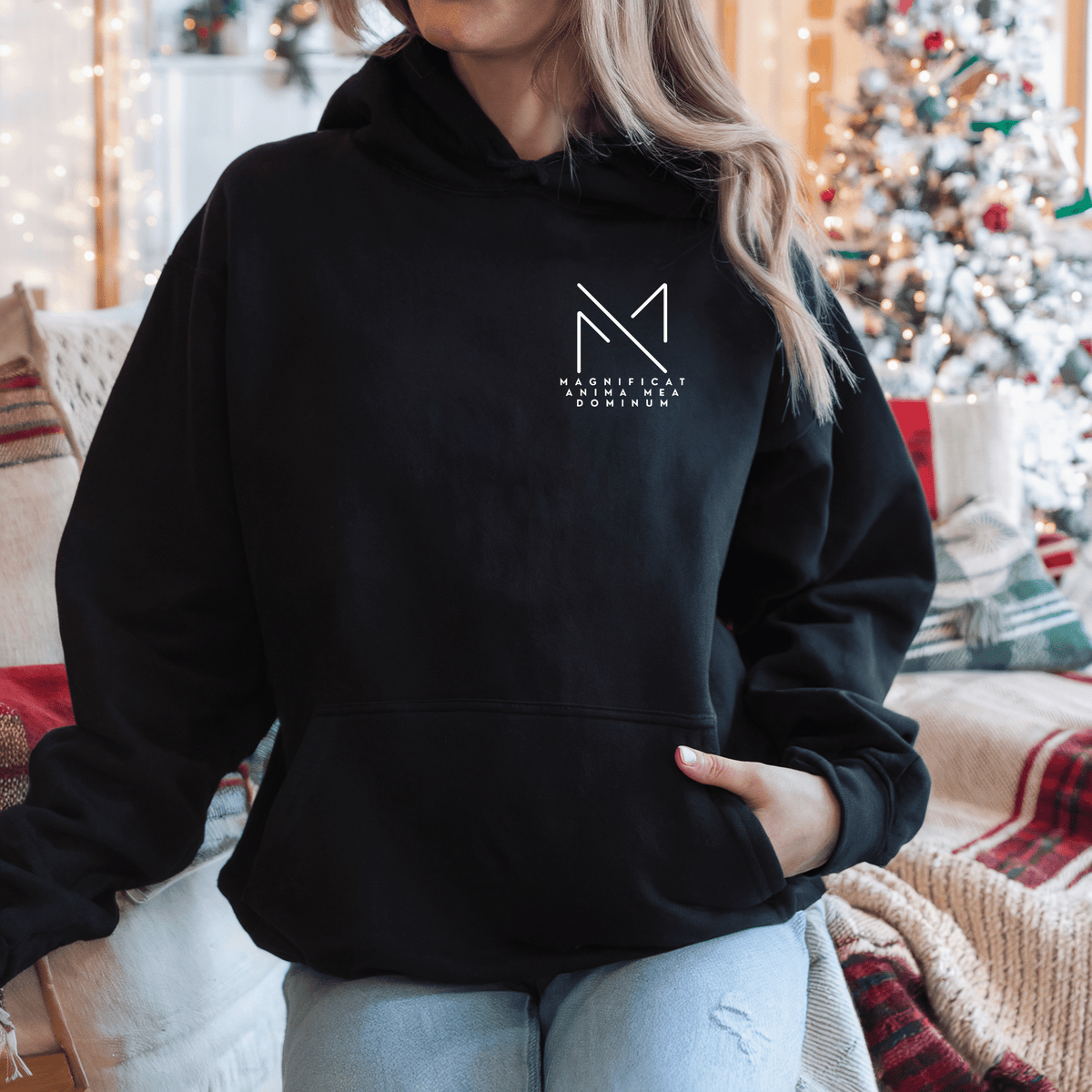 Mary&#39;s Song Embroidered &quot;Magnificat&quot; Unisex Hoodie Hoodie Printify 