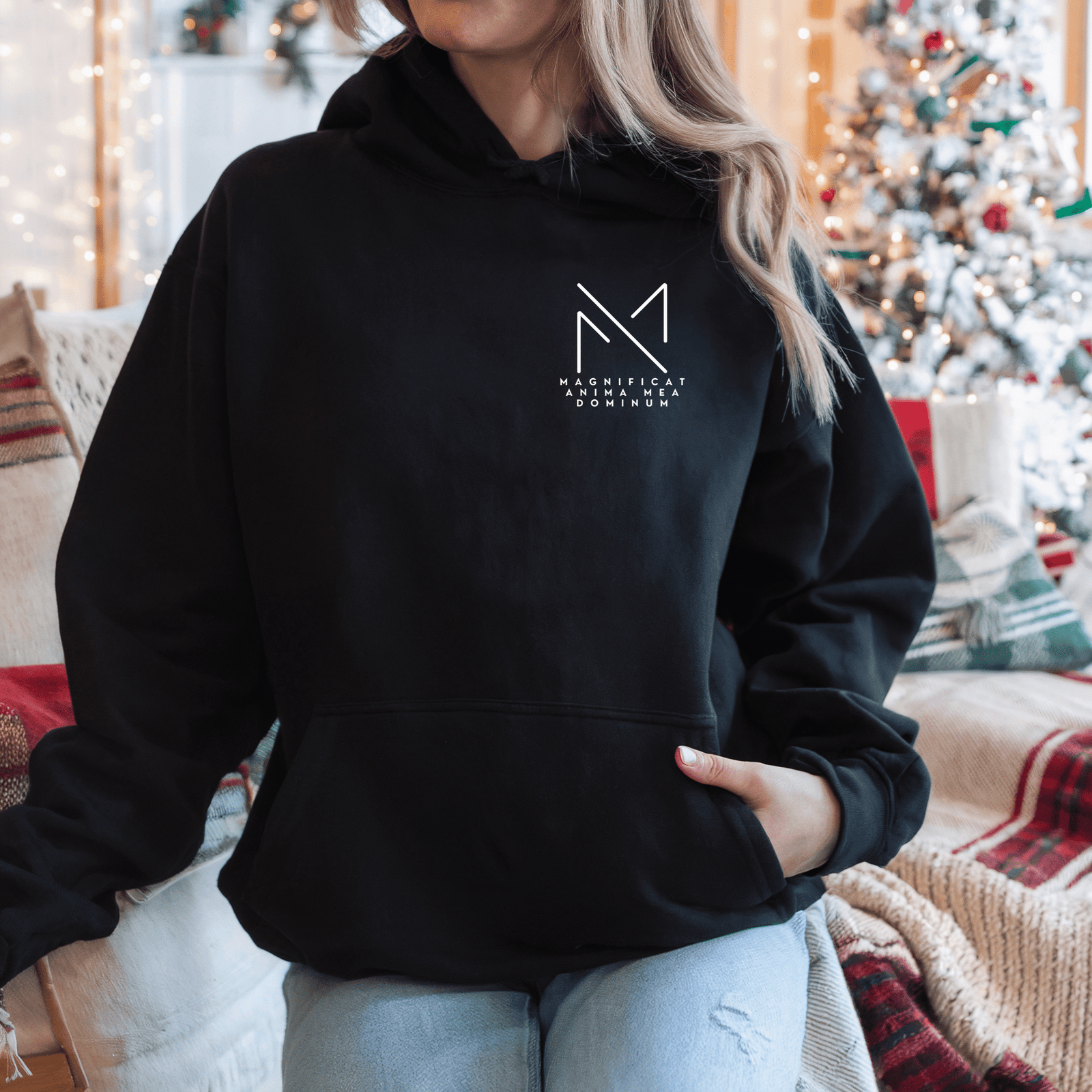 Mary's Song Embroidered "Magnificat" Unisex Hoodie Hoodie Printify 