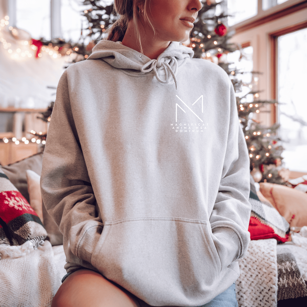 Mary&#39;s Song Embroidered &quot;Magnificat&quot; Unisex Hoodie Hoodie Printify 