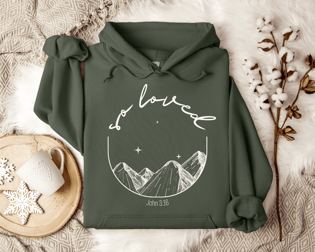 &quot;So Loved&quot; Unisex Heavy Blend™ Hooded Sweatshirt Hoodie Printify 