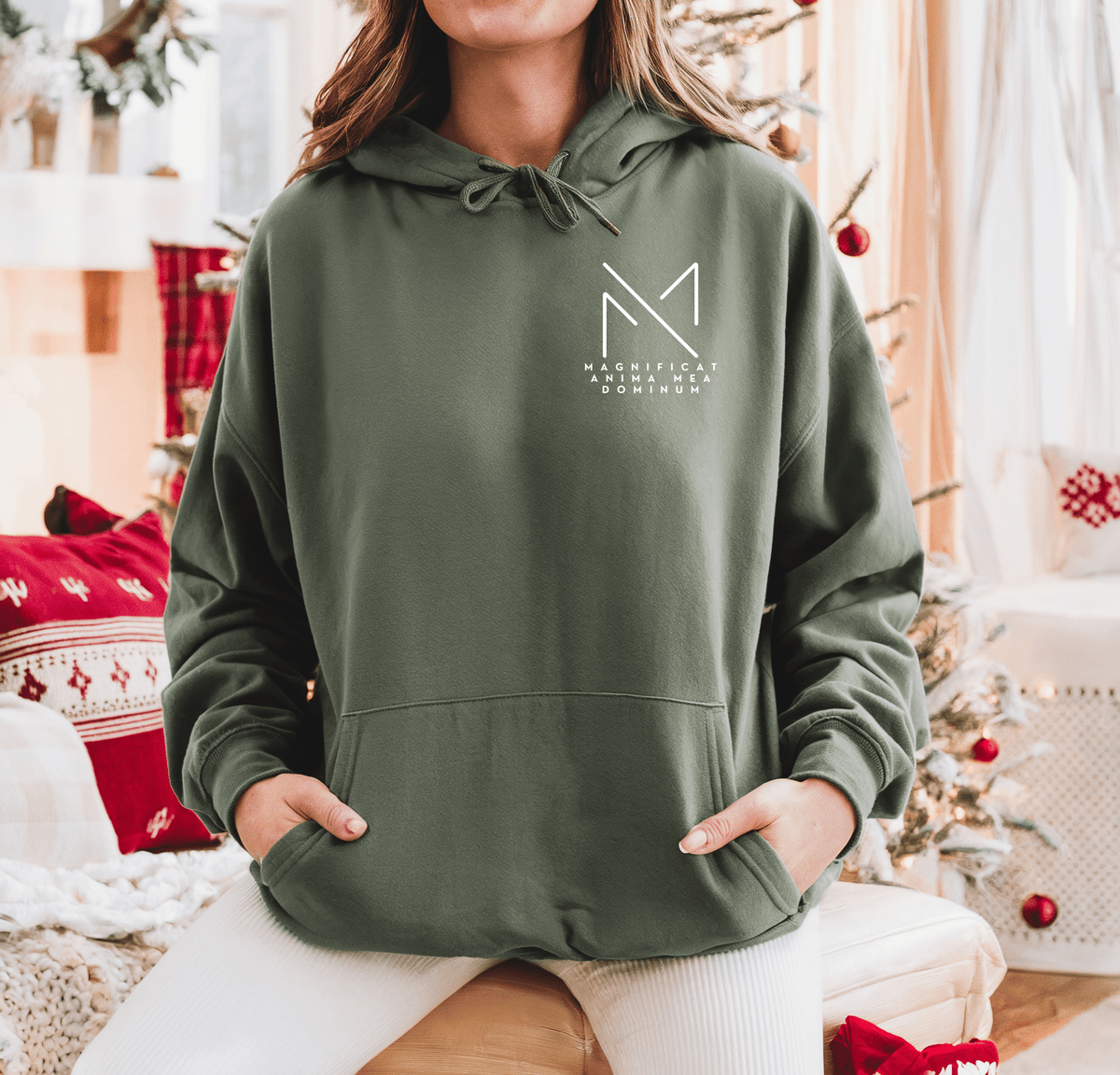 Mary&#39;s Song Embroidered &quot;Magnificat&quot; Unisex Hoodie Hoodie Printify 